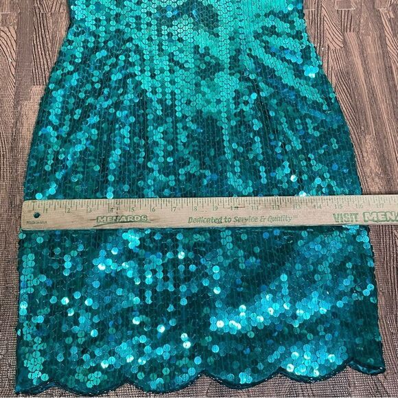 90's‎ Niteline Sequin Turquoise Hoco Mini Dress Vintage 4 - Picture 7 of 10